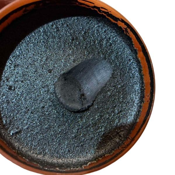 Close-up of original Soviet black boot cream used during the Afghan War and Cold War.