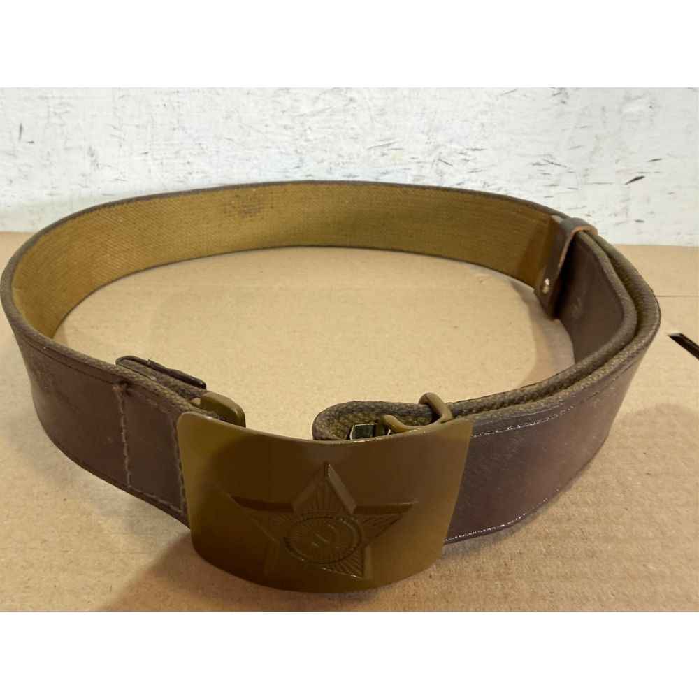 Side angle of a Soviet military belt from the Cold War period