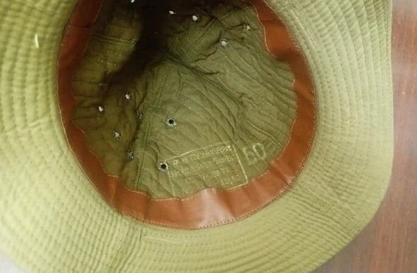 Inside view of Soviet Panamanka hat with original military stamp