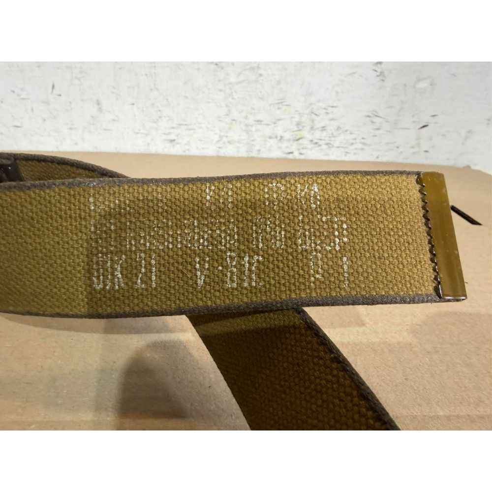 Factory markings inside an original Soviet military belt from the Afghan War period