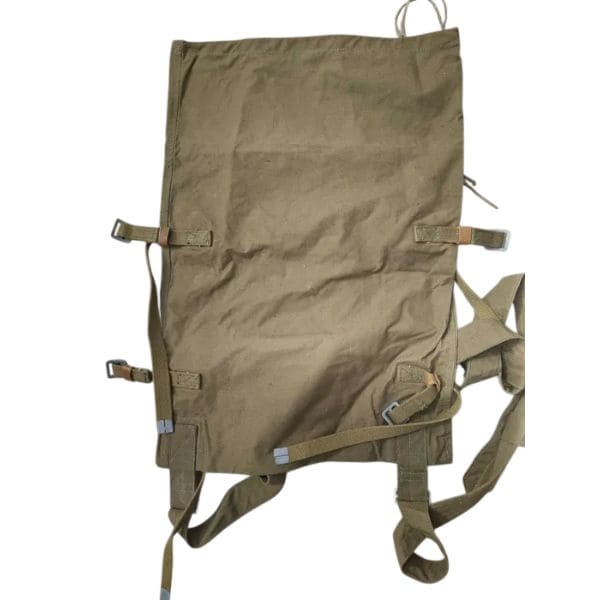 Back view of the original Soviet Veshmeshok military canvas backpack.