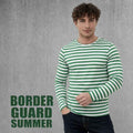 Russian Border Guard long sleeve telnyashka shirt with green and white stripes