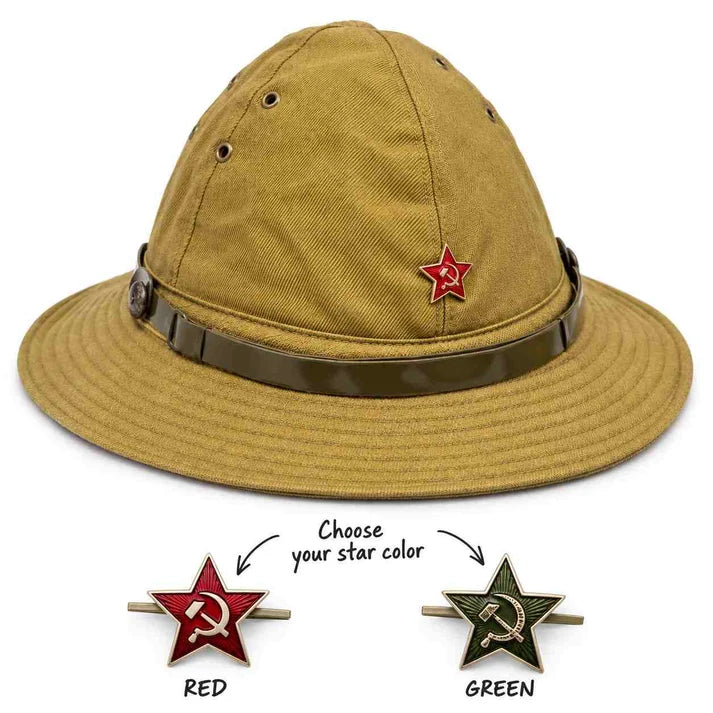 Soviet military Panama Hat with removable strap and red or field green star options