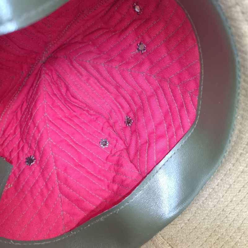 Leather sweatband and red lining inside Soviet RKKA M1938 Panama Hat replica