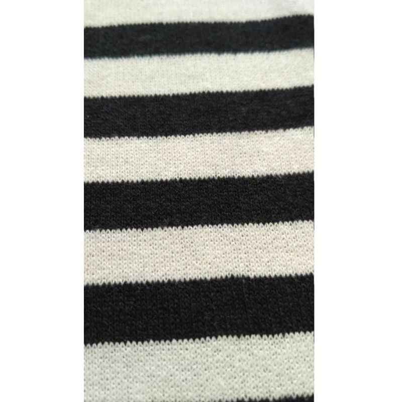 Close-up of Soviet Russian Navy Telnyashka knitted striped fabric