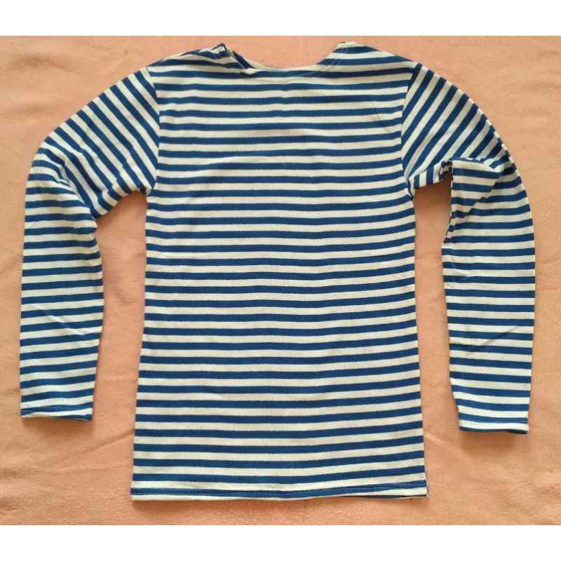 Soviet Winter VDV Telnyashka Brushed Lining Long Sleeve Shirt Blue White Striped Cotton