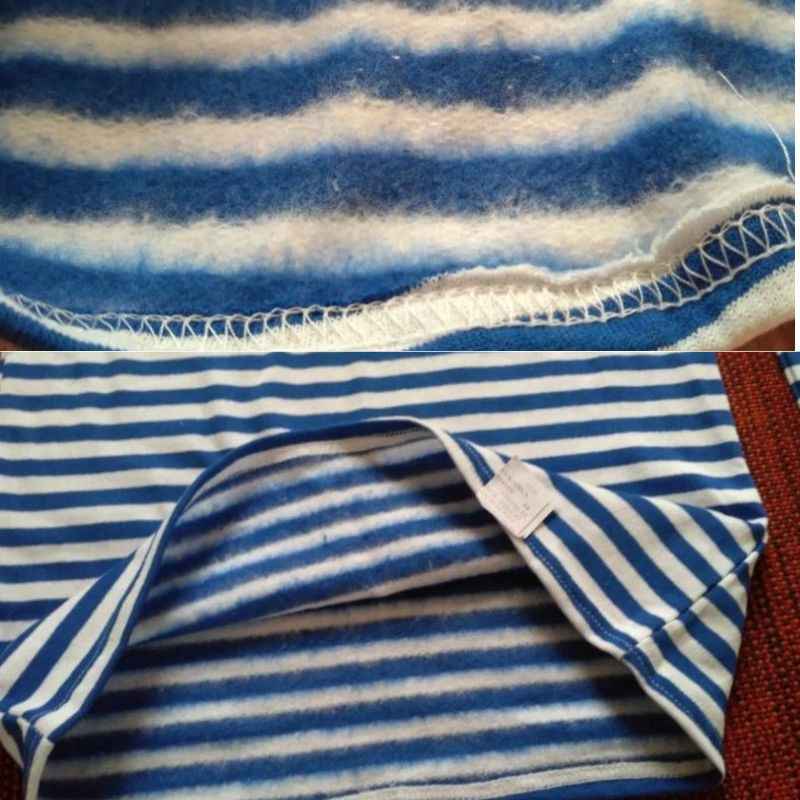 Winter VDV telnyashka brushed lining details close up showing warm fleece interior