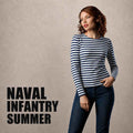 Women's Naval Infantry and Submarine long sleeve telnyashka with black and white stripes
